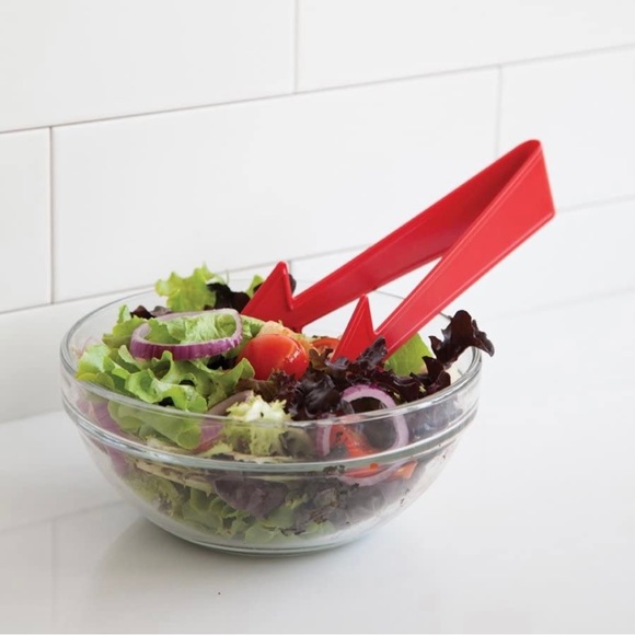 PELEG DESIGN Pointer Red Salad Servers/Tong - Picture 2 of 3